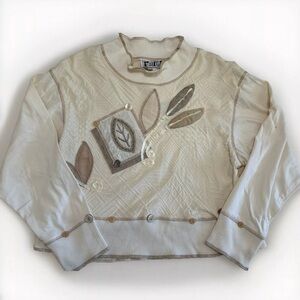 NWT Vintage Faith Handmade Crop Top M Wearable Art Appliqué Eclectic Bali